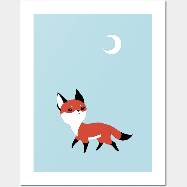 Moon Fox Wall Art by Freeminds